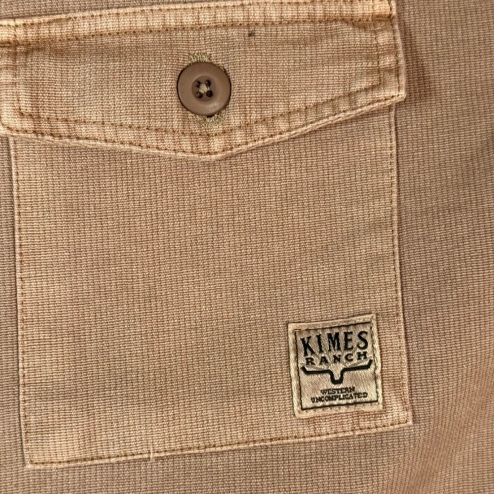Kimes Ranch Cloverleaf Shirt Jacket Womens Tan Brown Long Sleeve Cotton XL NWT - Picture 6 of 13